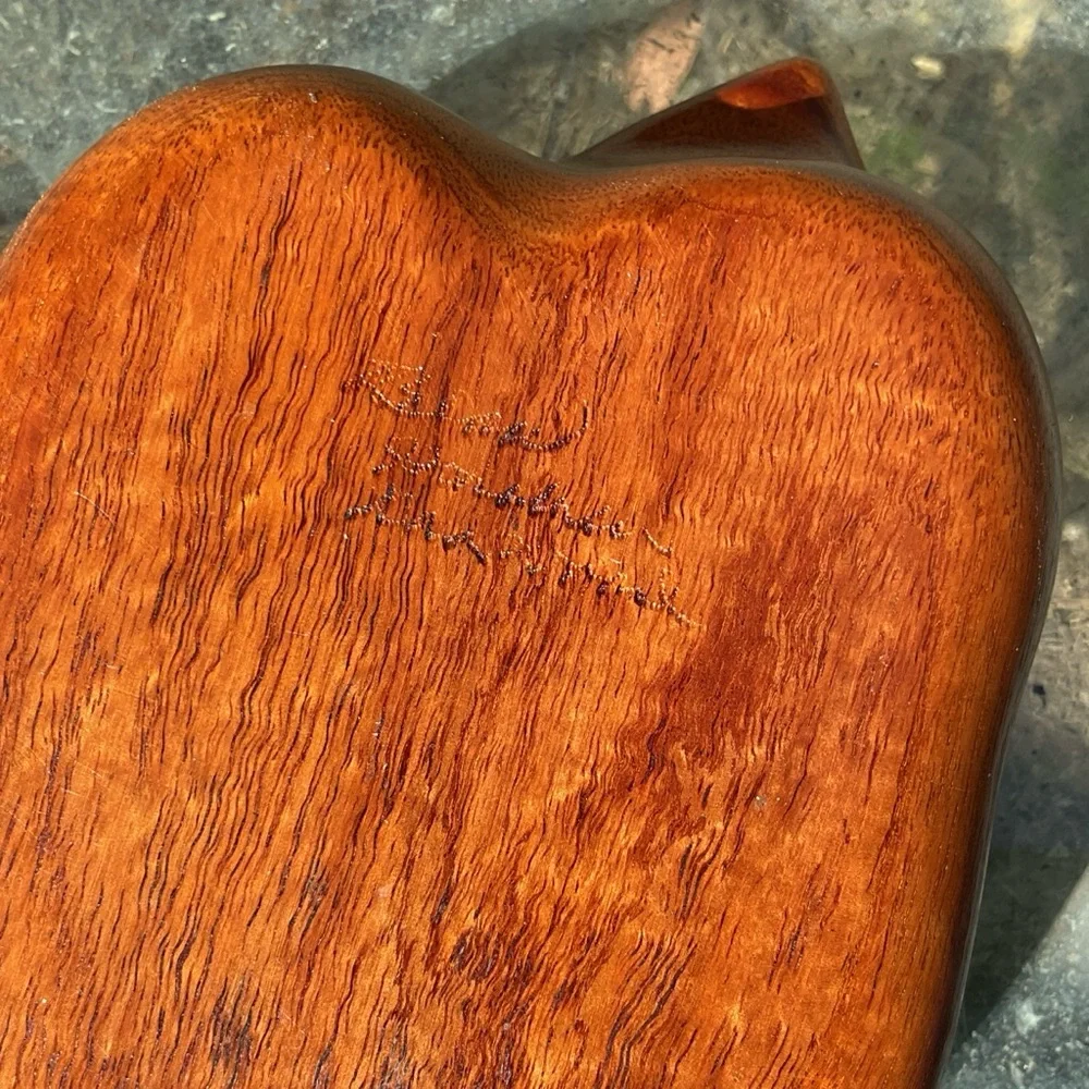Handmade Hawaiian Wooden Bowl and Spoon Set, Signed - Picture 3 of 10